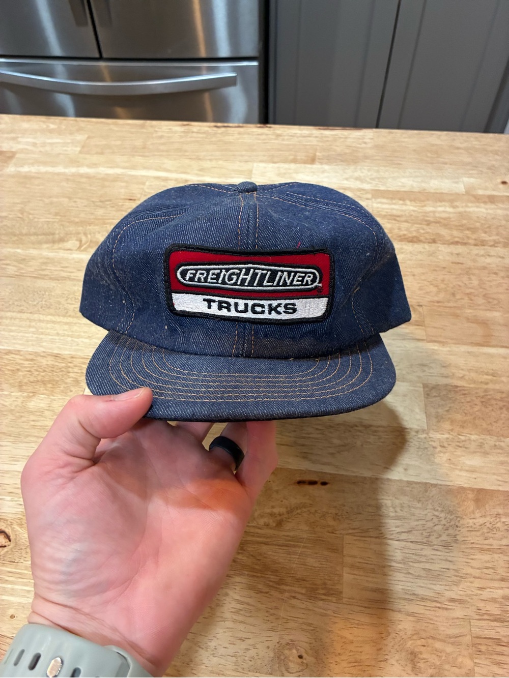 Freightliner Trucks Men's Hat Cap Adult Snapback Vintage Trucker Denim 80s USA